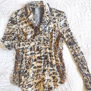 Animal Print Jacket with Big buttons